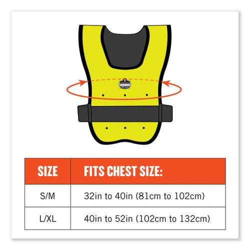 Chill-its 6687 Economy Dry Evaporative Cooling Elastic Waist Vest, Nylon, Large/x-large, Lime, Ships In 1-3 Business Days