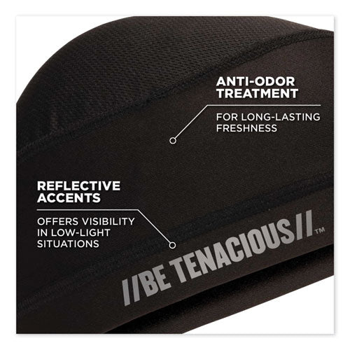 Chill-its 6632 Performance Knit Cooling Skull Cap, Polyester/spandex, One Size Fits Most, Black, Ships In 1-3 Business Days