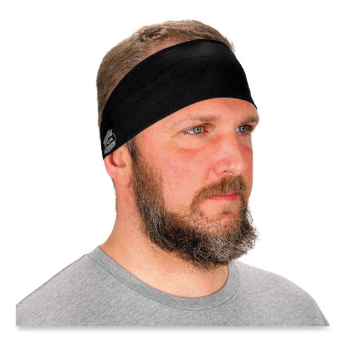 Chill-its 6634 Performance Knit Cooling Headband, Polyester/spandex, One Size Fits Most, Black, Ships In 1-3 Business Days