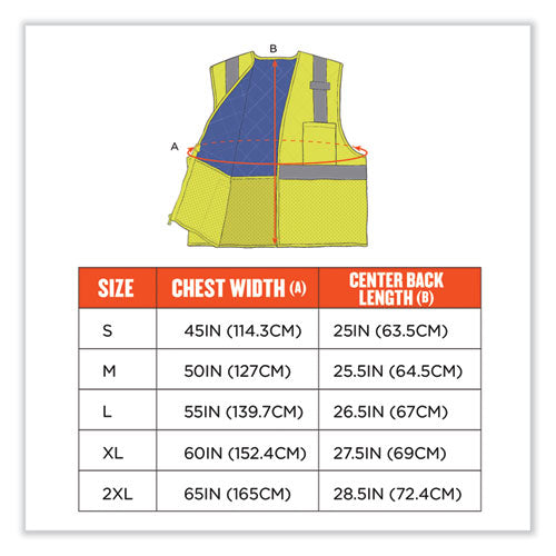 Chill-its 6668 Class 2 Hi-vis Safety Cooling Vest, Polymer, X-large, Lime, Ships In 1-3 Business Days