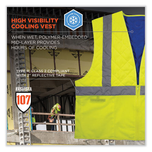Chill-its 6668 Class 2 Hi-vis Safety Cooling Vest, Polymer, X-large, Lime, Ships In 1-3 Business Days