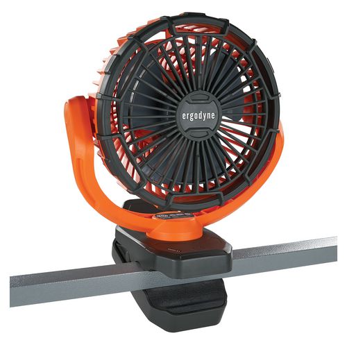 Chill-its 6090 Rechargeable Portable Jobsite Fan, 9.5, Orange/black, Ships In 1-3 Business Days
