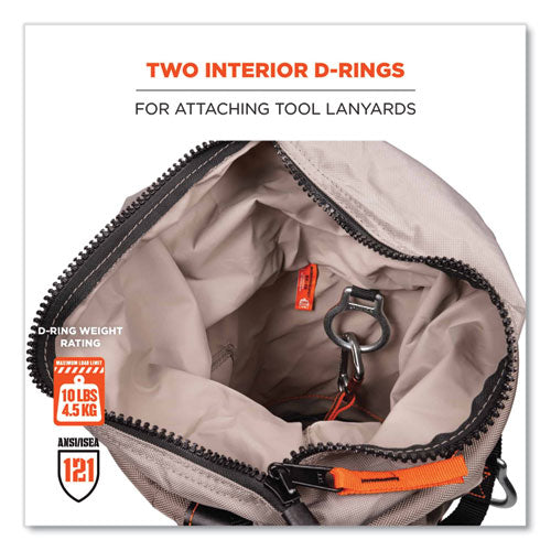 Arsenal 5973 Hoist Bucket Tool Bag With D-rings And Zipper Top, 12.5 X 12.5 X 17, Gray, Ships In 1-3 Business Days
