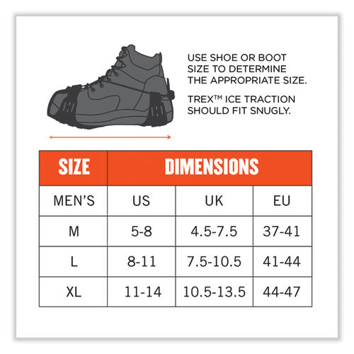 Trex 6310 Adjustable Slip-on Ice Cleats, X-large, Black, Pair, Ships In 1-3 Business Days