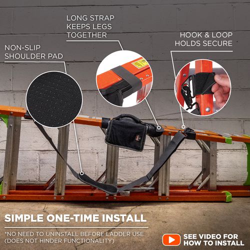 Arsenal 5300 Ladder Shoulder Lifting Strap/carrying Handle, Supports 100 Lb, 2 X 9 X 11, Black/silver, Ships In 1-3 Bus Days