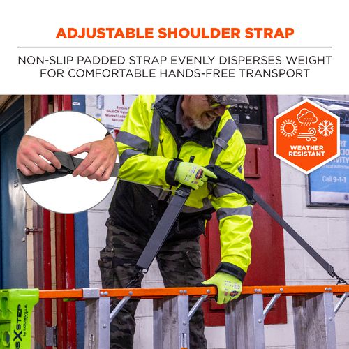 Arsenal 5302 Ladder Shoulder Lifting Strap, Supports Up To 100 Lb, 2 X 4 X 10.5, Black, Ships In 1-3 Business Days