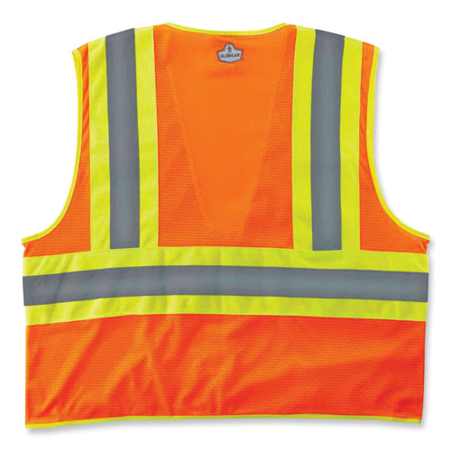 Glowear 8229z Class 2 Economy Two-tone Zipper Vest, Polyester, Small/medium, Orange, Ships In 1-3 Business Days