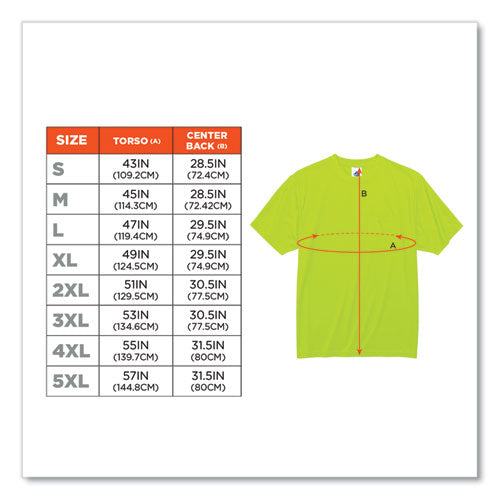 Glowear 8089 Non-certified Hi-vis T-shirt, Polyester, X-large, Lime, Ships In 1-3 Business Days