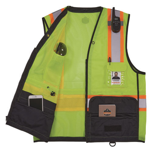 Glowear 8251hdz Class 2 Two-tone Hi-vis Safety Vest, 2x-large To 3x-large, Lime, Ships In 1-3 Business Days