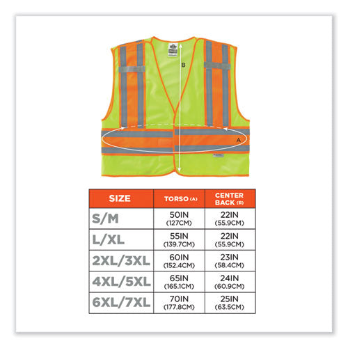 Glowear 8245psv Class 2 Public Safety Vest, Polyester, Large/x-large, Lime, Ships In 1-3 Business Days