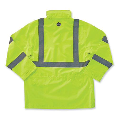 Glowear 8365 Class 3 Hi-vis Rain Jacket, Polyester, 2x-large, Lime, Ships In 1-3 Business Days