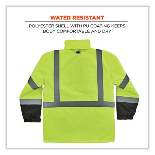 Glowear 8384 Class 3 Hi-vis Quilted Thermal Parka, 3x-large, Lime, Ships In 1-3 Business Days