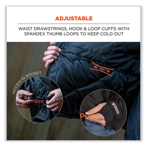 N-ferno 6466 Thermal Jacket With 500d Nylon Shell, 3x-large, Black, Ships In 1-3 Business Days