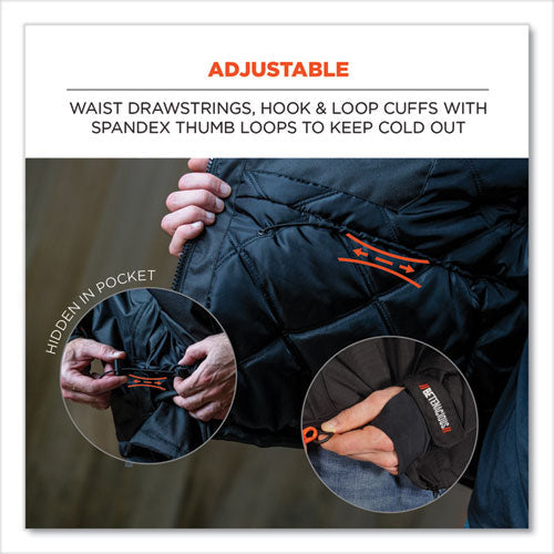 N-ferno 6466 Thermal Jacket With 500d Nylon Shell, 4x-large, Black, Ships In 1-3 Business Days