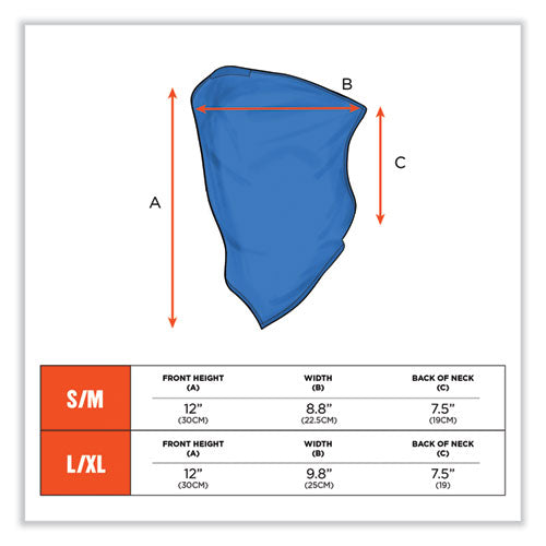 Chill-its 6483 Cooling Neck Gaiter Bandana Pocket, Polyester/spandex, Large/x-large, Blue, Ships In 1-3 Business Days