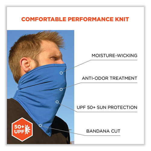 Chill-its 6482 Cooling Neck Gaiter Bandana Pocket Kit, Polyester/spandex, Small/medium, Blue, Ships In 1-3 Business Days