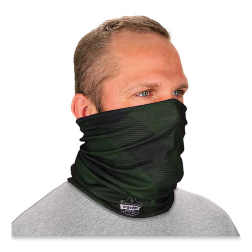 Chill-its 6485 Multi-band, Polyester, One Size Fits Most, Green Buffalo Plaid, Ships In 1-3 Business Days