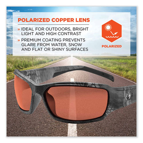 Skullerz Thor Safety Glasses, Kryptek Tyhpon Nylon Impact Frame, Polarized Copper Polycarb Lens, Ships In 1-3 Business Days