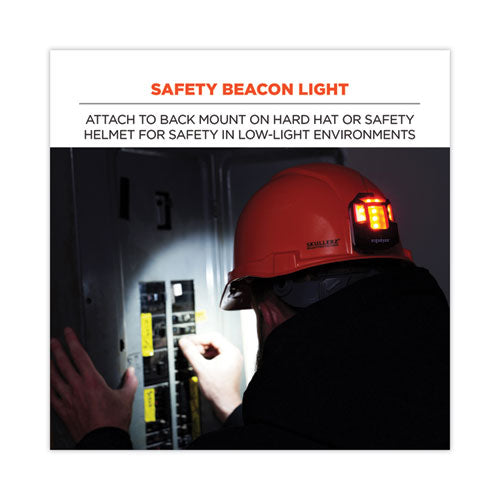 Skullerz 8993 Hard Hat Safety Light, 1.5 X 3 X 1.5, Black, Ships In 1-3 Business Days