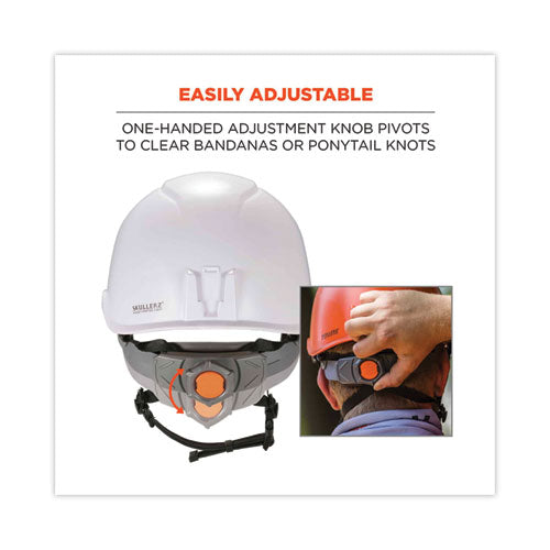 Skullerz 8974v Class E Safety Helmet W/8991 Visor Kit, Clear Lens, 6-pt Ratchet Suspension, White, Ships In 1-3 Business Days