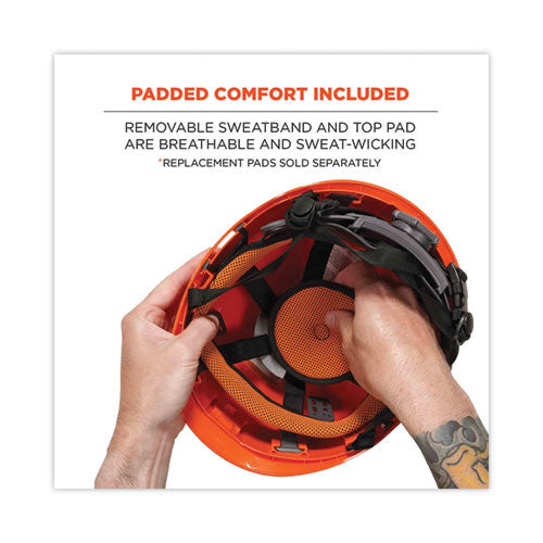 Skullerz 8974v Class E Safety Helmet W/8991 Visor Kit, Clear Lens, 6-pt Ratchet Suspension, Orange,ships In 1-3 Business Days