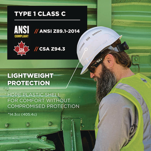 Skullerz 8966 Class C Lightweight Cap-style Hard Hat, Adjustable Venting, 6-pt Rachet Suspension, Lime, Ships In 1-3 Bus Days