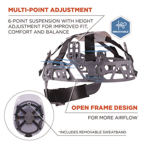 Skullerz 8967 Class E Lightweight Cap-style Hard Hat, 6-point Rachet Suspension, White, Ships In 1-3 Business Days