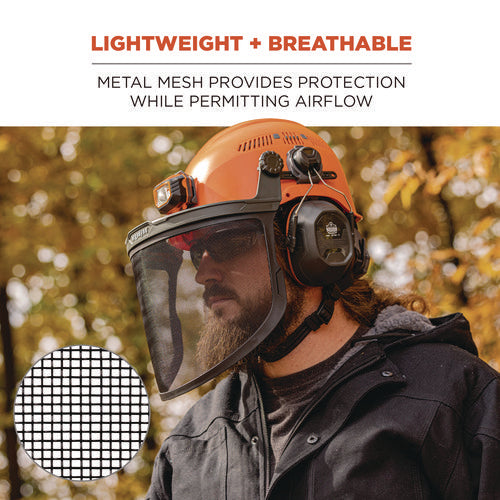 Skullerz 8999 Mesh Face Shield Replacement For Hard Hat And Safety Helmet, Black, Ships In 1-3 Business Days