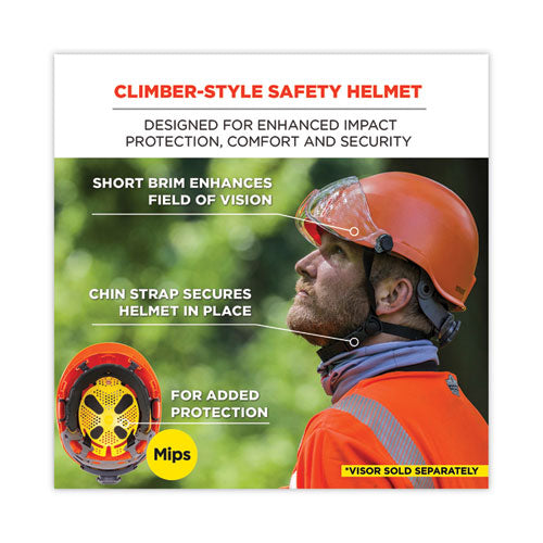 Skullerz 8974-mips Class E Safety Helmet With Mips Elevate Ratchet Suspension, Orange, Ships In 1-3 Business Days