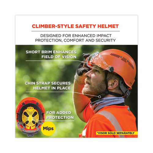 Skullerz 8975-mips Class C Safety Helmet With Mips Elevate Ratchet Suspension, Orange, Ships In 1-3 Business Days