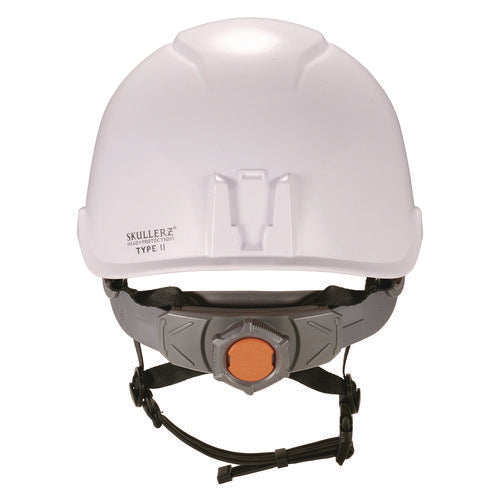 Skullerz 8976led Class E Safety Helmet With Led Light, 6-point Rachet Suspension, White, Ships In 1-3 Business Days