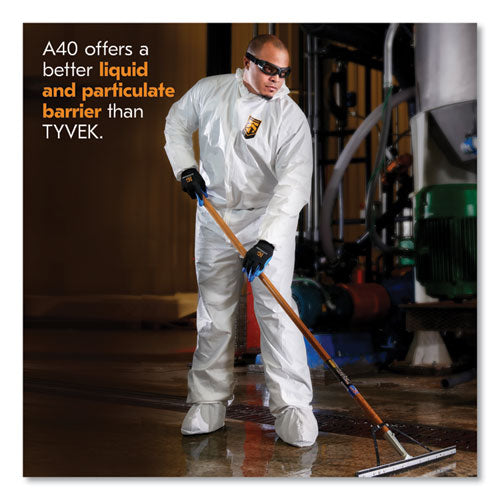 A40 Liquid/particle Protection Shoe Covers, X-large To 2x-large, White, 400/carton