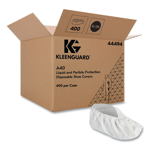 A40 Liquid/particle Protection Shoe Covers, X-large To 2x-large, White, 400/carton