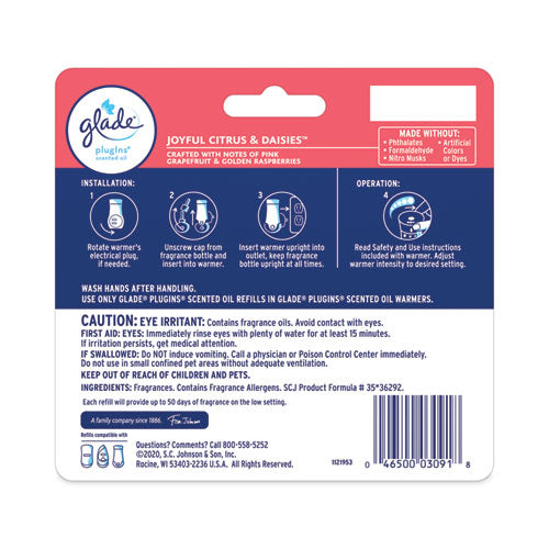 Plugins Scented Oil Refill, Joyful Citrus And Daisies, 0.67 Oz, 5/pack