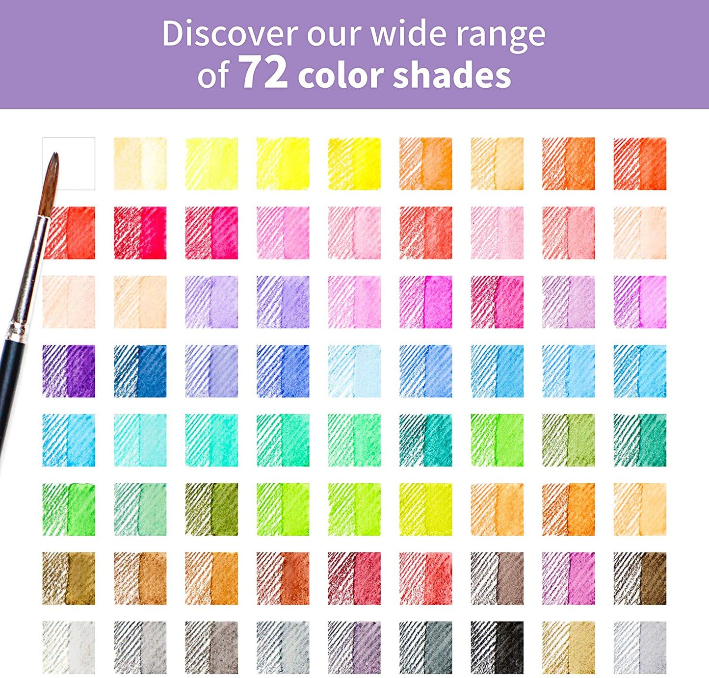 Watercolor Pencils 72 Pieces Set