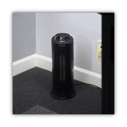 Mini Tower Ceramic Heater, 1,500 W, 7.37 X 7.37 X 17.37, Black