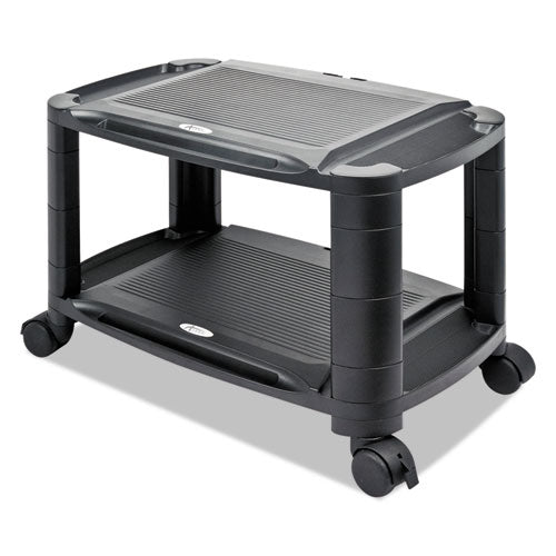 3-in-1 Cart/stand, Plastic, 3 Shelves, 1 Drawer, 100 Lb Capacity, 21.63" X 13.75" X 24.75", Black/gray