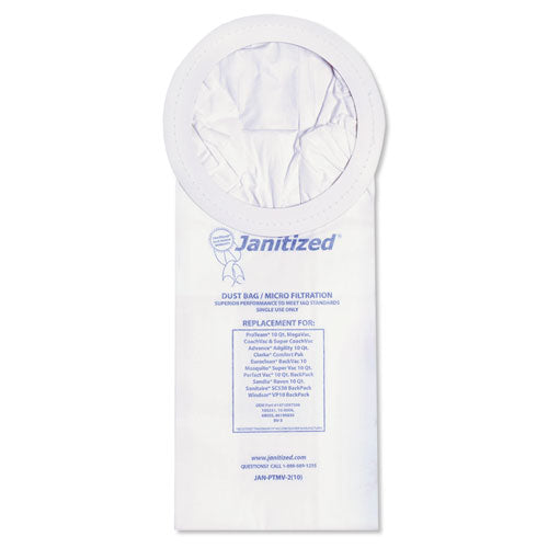 Vacuum Filter Bags Designed To Fit Proteam 10 Qt Super Coach/megavac, 100/carton