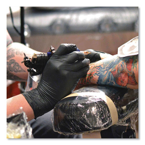 Nitrile Exam Gloves, Powder-free, 3 Mil, X-large, Black, 100/box, 10 Boxes/carton