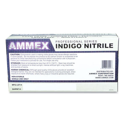Nitrile Exam Gloves, Powder-free, 3 Mil, Medium, Indigo, 100/box