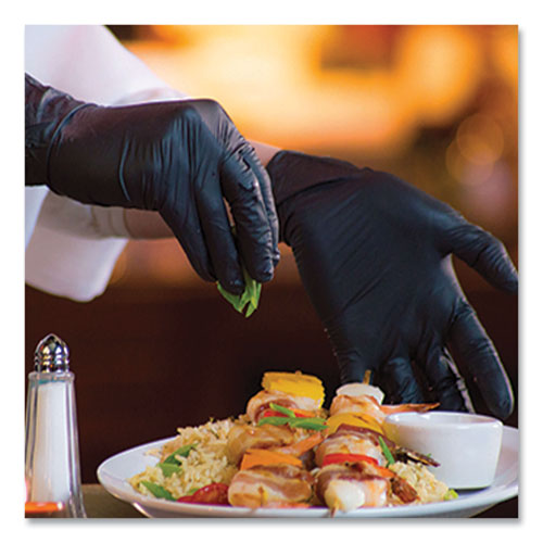 Industrial Nitrile Gloves, Powder-free, 3 Mil, X-large, Black, 100/box, 10 Boxes/carton