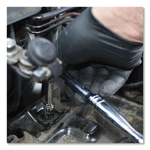 Heavy-duty Industrial Nitrile Gloves, Powder-free, 6 Mil, X-large, Black, 100 Gloves/box, 10 Boxes/carton