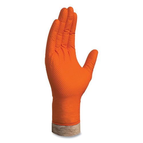 Heavy-duty Industrial Nitrile Gloves, Powder-free, 8 Mil, Medium, Orange, 100/box
