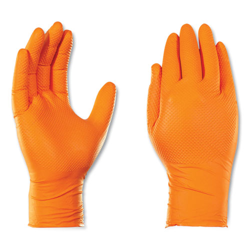 Heavy-duty Industrial Gloves, Powder-free, 8 Mil, Large, Orange, 100 Gloves/box, 10 Boxes/carton