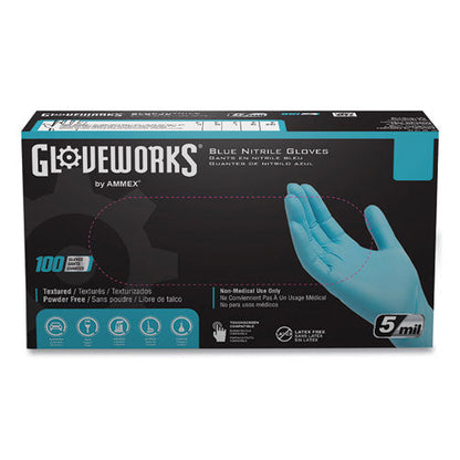 Industrial Nitrile Gloves, Powder-free, 5 Mil, Blue, Large, 100 Gloves/box, 10 Boxes/carton