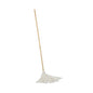 Handle/deck Mops, #16 White Rayon Head, 48" Natural Wood Handle