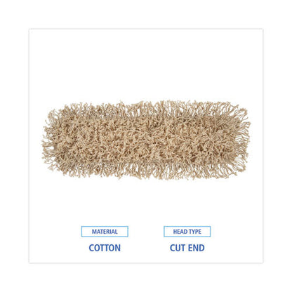 Industrial Dust Mop Head, Hygrade Cotton, 24w X 5d, White