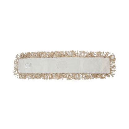 Industrial Dust Mop Head, Washable, Hygrade Cotton, 36w X 5d, White