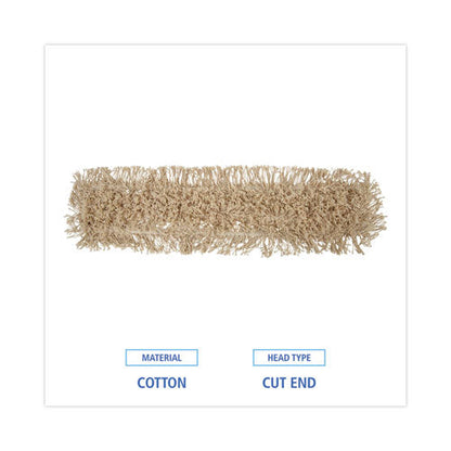 Industrial Dust Mop Head, Washable, Hygrade Cotton, 36w X 5d, White