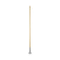 Clip-on Dust Mop Handle, Lacquered Wood, Swivel Head, 1" Dia X 60", Natural